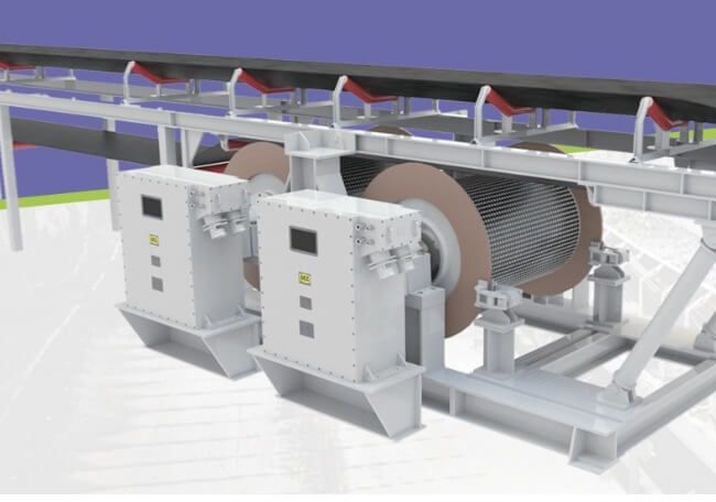 Mining flameproof and intrinsically safe permanent magnet synchronous variable frequency speed regulation integrated electric drum